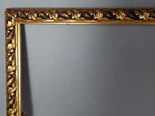 Cadre ancien 65X50 cm, feuillure: 60x46 cm bois stuc doré d'origine C347