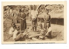 Carte Postale CAMEROUN FRANCAIS INSTRUMENT MUSIQUE Lamelle bois Tronçon Bananier