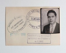 Carte université paris 1958