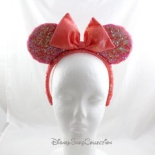 Serre-tête Minnie ear DISNEY PARKS Headband Ears sequins corail (MO)