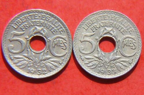 Lot pièces 5 centimes - lot,