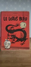 BD TINTIN LE LOTUS BLEU - TITRE EN BLEU - PAPIER EPAIS - DL 1946 - BON ETAT