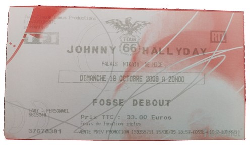 Ticket billet concert - concert, johnny