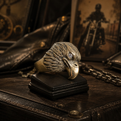 Grosse bague chevaliere biker - grosse,