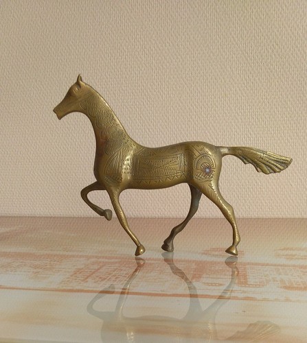 Statuette cheval laiton - cheval, en