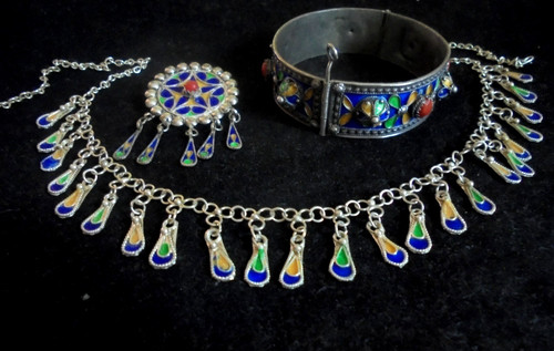 Parure bijoux berbères - , émail