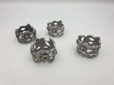 4 Ronds Serviette Etain Seagull Pewter Canada Style Art Nouveau Jonquilles 1988