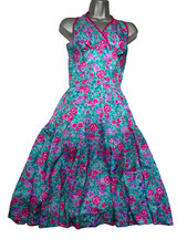 ROBE BALANÇOIRE COL LICOU FLORAL STYLE ANNÉES 1940/50 AVEC BOLERO ASSORTI