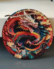 Décoration Murale cartonnée ronde/ Décor Dragon Chinois Feng-Shui/Porte-bonheur