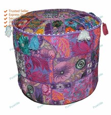 Pouf Ottoman Floral Brodé