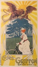 MISTI CYCLES GRIFFON COURBEVOIE 1910 VINTAGE POSTER