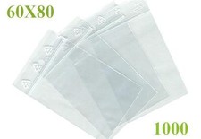 LOT 1000 SACHETS PLASTIQUE ZIP EMBALLAGE - 60x80 NEUF