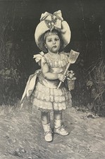 Paris Enfant au parc Monceau 1886 d'après Lobrichon graveur Baude C 1885