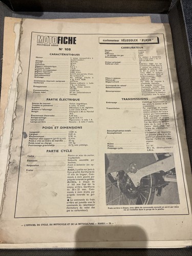 Ancien dépliant motofiche - dépliant,