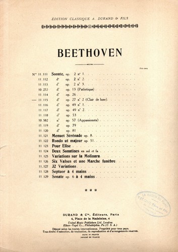 Partition piano 1959 beethoven - piano,