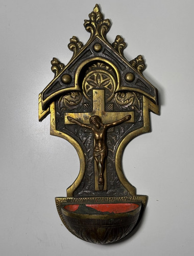 Bénitier laiton - bénitier, (bronze