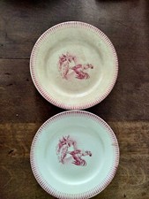 2 Assiettes a dessert Terre de Fer Gien Modele Chantecler Rouge Coq
