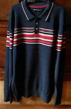 Pull Terre de Marins bleu marine à rayures T XL