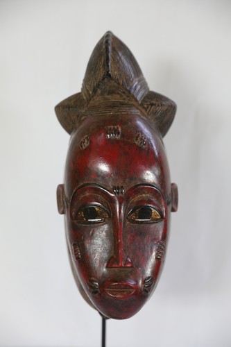 0371 masque baoule - masque, socle