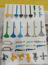 (6) Playmobil Outils  - Pelle de Chantier, Clé Anglaise, Râteau, Scie, ...