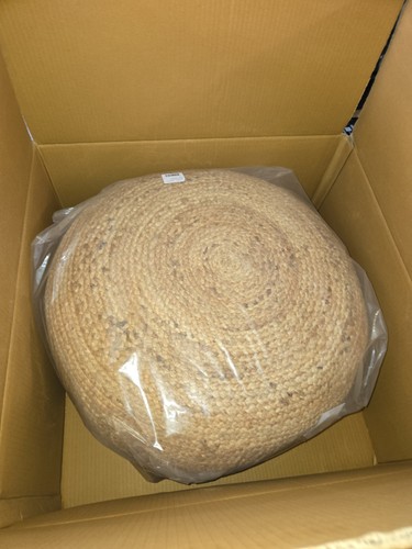 Braga jute natural - jute, pouf