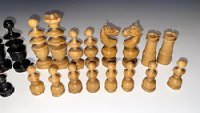 Boite de 32 pions d'echec ROI haut. 10 cm yeux en verre PAWNS IN CHESS VINTAGE