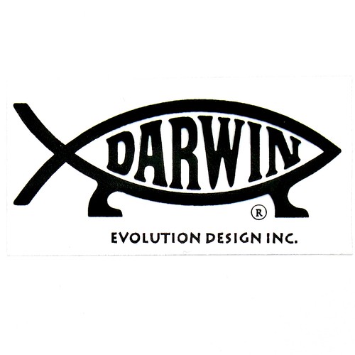 Darwin poisson autocollant - poisson,