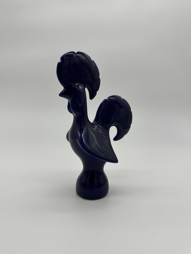 Coq céramique bleu ancien - coq,