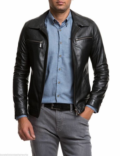 Veste cuir motard noir vintage