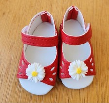 chaussure rouge fleur 55mm