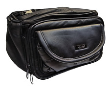 Sac Banane En Cuir Noir Grande Taille Ceinture À Argent Voyage De Vacances