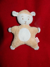 Doudou Semi-Plat Mouton Grelot Beige Bleu Les Jouets Tout Compte Fait