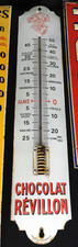 Plaque émaillée Thermomètre CHOCOLAT RÉVILLON en Très Bel État d'ORIGINE
