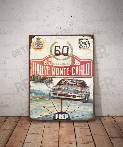 Plaque métal vintage rallye - métal,