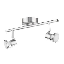 Plafonnier LEONIS à deux flammes avec ampoules LED GU10 de 630lm chacune, blanc