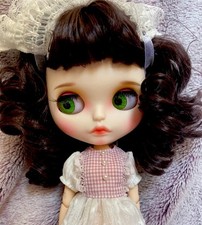 Premium Custom Neo Blythe Doll – Brown Hair – Fair Skin – Matte Pouty Face 
