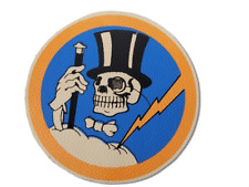 Patch cuir  95th Fighter Squadron WW2 P-51 Mustang Blouson aviateur  125 mm📌4a.