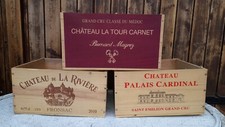 3 CAISSES A VIN VIDES : Château La Tour Carnet, Rivière, Palais Cardinal
