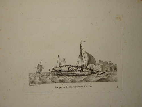 Belle gravure paysage marine - gravure,