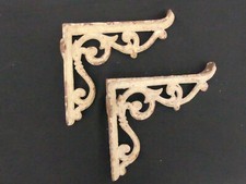 Paire de consoles, équerres anciennes en fonte - 23 X 21 cm