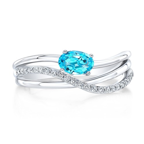 Ovale topaze bleu suisse - ovale,