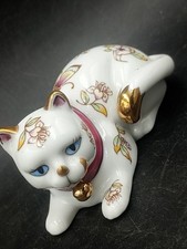 Franklin Mint Figurine Chat De Collection 1986 Porcelaine Style Satsuma