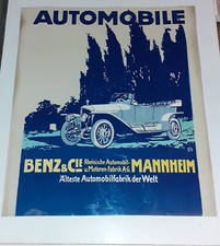 GRANDE PUBLICITE AUTOMOBILE BENZ TOILE RECOUVERTE D'1 FILM PLASTIQUE TRANSPARENT