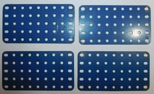 4 x PLAQUE SANS REBORDS ETAT MOYEN 11,5x6cm réf 53a MECCANO 54/69's BOITE 8a/10