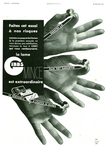 Publicité ancienne lames - , de
