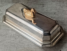 Beurrier en métal argenté