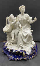 Groupe en biscuit   XIXe en Porcelaine De Saxe