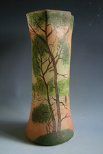 ANCIEN VASE ART DECO EN VERRE ÉMAILLÉ ÉVENTUELLEMENT LEGRAS