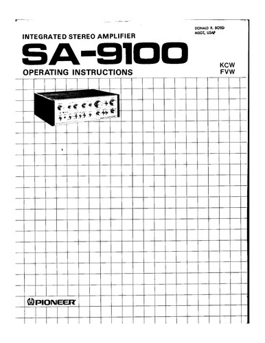 Mode emploi pioneer - mode, sa-9100