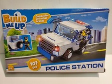 Build Me Up 107 Pcs Police Station Police Car Happy Limited Building Blocks